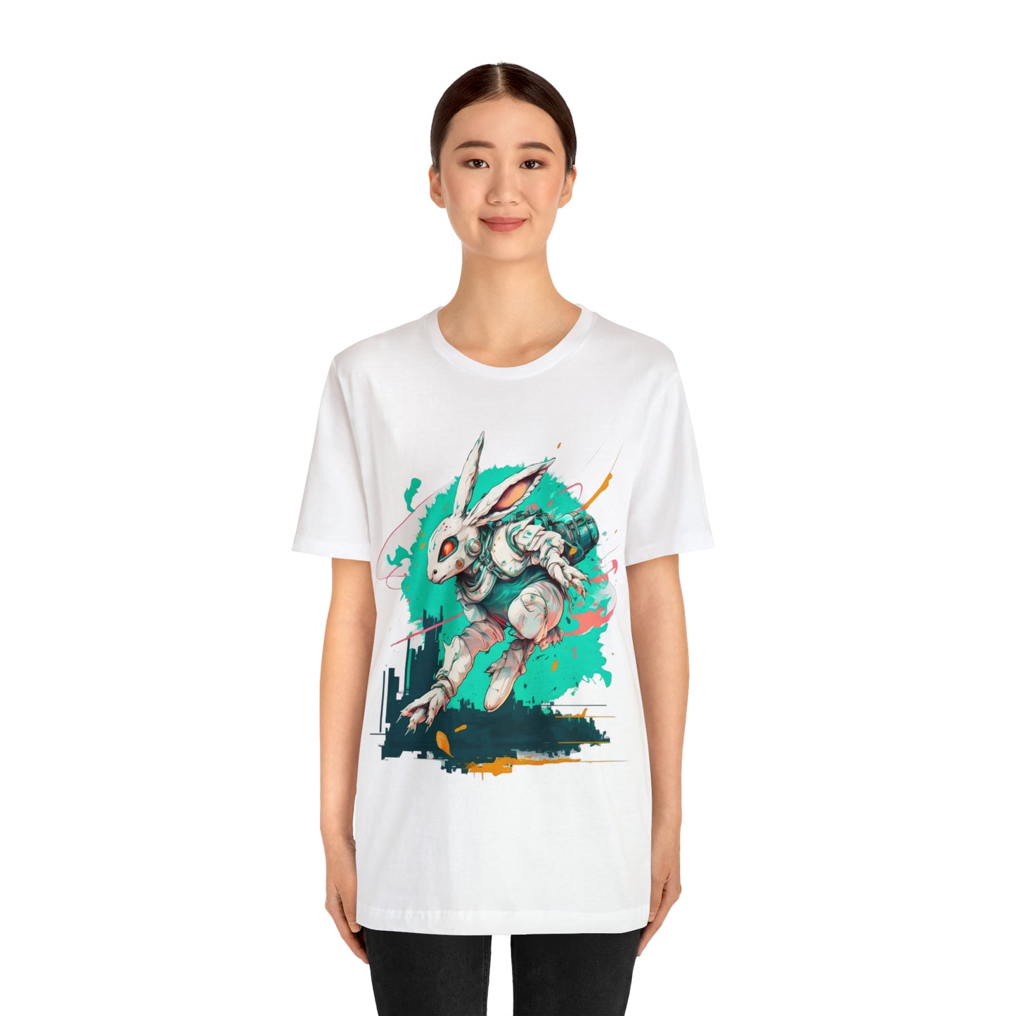 Jumping Tot (White Outfit) - Unisex Jersey Short Sleeve Tee