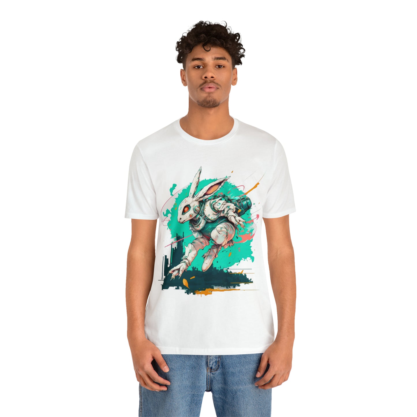 Jumping Tot (White Outfit) - Unisex Jersey Short Sleeve Tee
